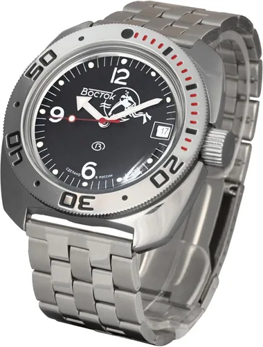 Miniatura 2 de Vostok Amphibian Black Scuba Dude - Reloj de pulsera militar ruso automático #634