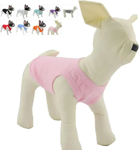 Miniatura 32 de Lovelonglong Ropa para mascotas de verano 2019, ropa para perro, camisetas en blanco, camisetas acanaladas, chalecos de hilo superior para perros