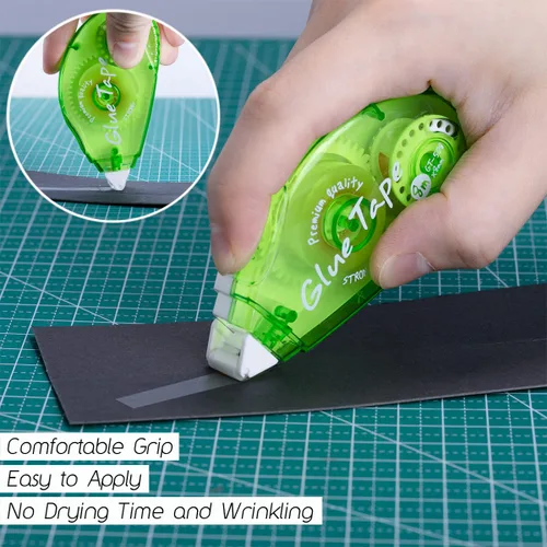 Miniatura 5 de Paquete de 12 rodillos de cinta de doble cara, cinta para álbumes de recortes, dispensador de cinta adhesiva permanente para manualidades