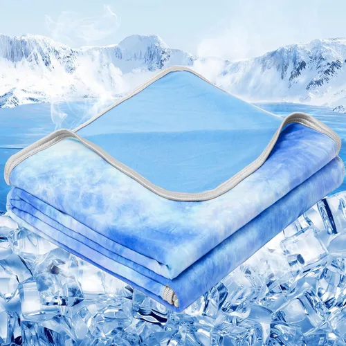 Miniatura 12 de inhand Manta refrescante (50 x 60 pulgadas), mantas refrescantes para personas que duermen con calor, absorbe el calor para mantener a los adultos