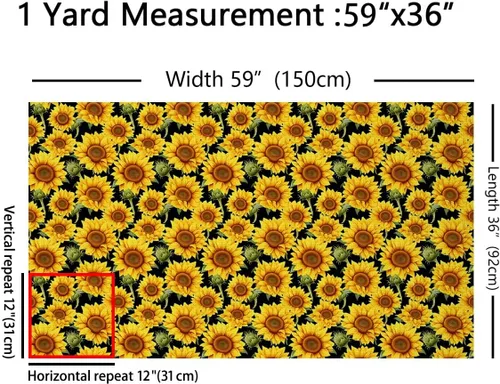 Miniatura 2 de Feelyou Tela de girasol por yarda con estampado floral decorativo suave tela de franela amarilla patrón de flores amarillas tapicería para sillas 1