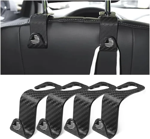 Miniatura 15 de 4 ganchos para reposacabezas de asiento de coche, soporte de colgador para asiento trasero, organizador de vehículo universal y elegante
