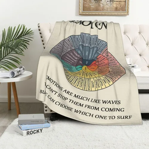 Miniatura 2 de Emotions Feelings - Manta con tabla de ruedas de 30 x 40 pulgadas, franela de forro polar para terapia de oficina, manta acogedora y esponjosa