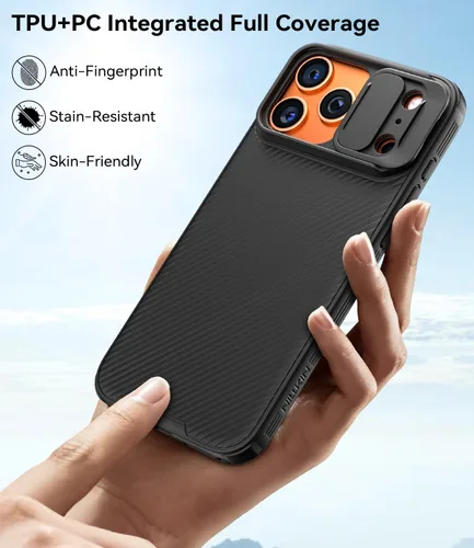 Miniatura 7 de imluckies Funda compatible con iPhone 17 Pro Max de 6.9 pulgadas con cubierta para cámara, parte trasera de policarbonato duro y parachoques suave