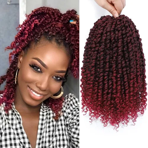 Miniatura 85 de Pelo de Passion Twist – 8 paquetes de 18 pulgadas Passion Twist Crochet para mujeres, cabello rizado pretrenzado Passion Twists extensiones de #2