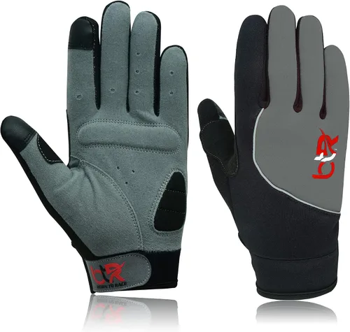 Miniatura 7 de BTR BORN TO RACE Guantes de ciclismo acolchados de dedo completo para montar en bicicleta de montaña, pantalla táctil, entrenamiento, bicicleta