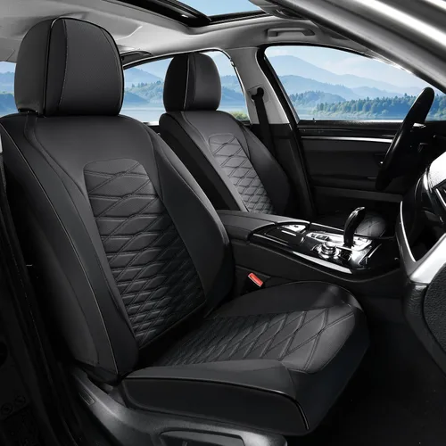 Miniatura 22 de FLORICH Fundas de asiento delantero de automóvil, fundas de asiento de cuero para automóviles, protector de asiento de automóvil, impermeable