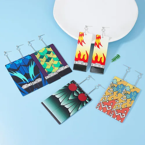 Miniatura 8 de Tanjiro - Pendientes colgantes para mujer, anime cosplay para hombres, Kimetsu No Yaiba, anime cosplay, regalo de Navidad para niñas, Acrílico, otro
