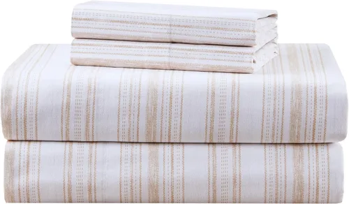 Miniatura 27 de Comfort Spaces Sábanas 100% algodón tamaño individual, transpirables, naturalmente frescas, sábanas de algodón suave con bolsillo elástico de 14