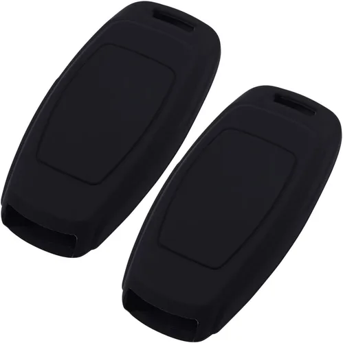 Miniatura 3 de Funda de silicona para llavero de 3 botones compatible con 2019 2020 A6 E-Tron Audi A6L A8L A6 A7 A8 Q8 (negro negro)
