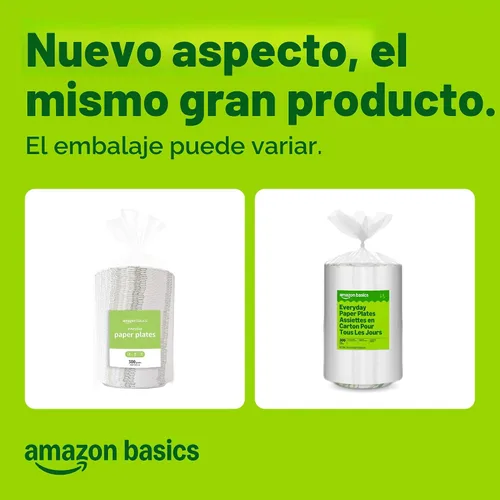 Miniatura 2 de Amazon Basics Platos de papel para uso diario, 8.62 pulgadas, desechables, 300 unidades, el embalaje puede variar