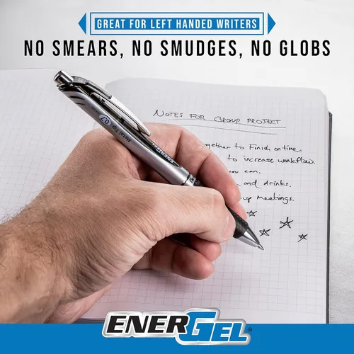Miniatura 3 de Pentel EnerGel RTX - Bolígrafo de gel líquido retráctil, ¹/₃₂ pulgadas, tonos para tomar notas, azul marino, azul y azul cielo, paquete de 3