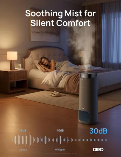 Miniatura 6 de DREO Humidificador inteligente de 16 L para habitación grande, 1000 pies cuadrados, humidificadores de aire de niebla fría de 130 horas para Gris