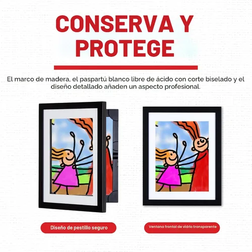 Miniatura 5 de Dynamic Frames Li'l Davinci Armario de arte, almacena hasta 50 piezas de arte de 8.5 x 11 pulgadas, dimensiones exteriores del marco de madera