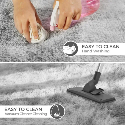 Miniatura 6 de Alfombra ultra suave para sala de estar, alfombra mullida de área 4X6 para dormitorio, alfombras modernas de pelo largo, alfombra suave