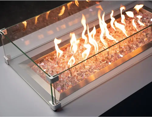 Miniatura 22 de Stanbroil - Vidrio de fuego de 10 libras – Cristal de fuego templado reflectante de 1/2 pulgada para chimenea de hoguera, azul Pacífico reflectante