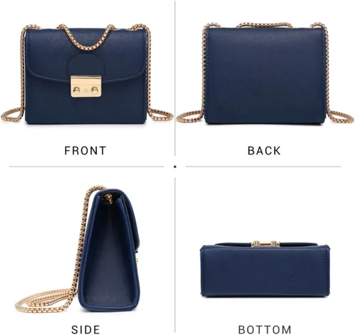 Miniatura 3 de Dasein Bolso cruzado pequeño para mujer, bolso de noche de diseñador, cartera clutch, bolso de mano para boda/baile de graduación/fiesta con doble
