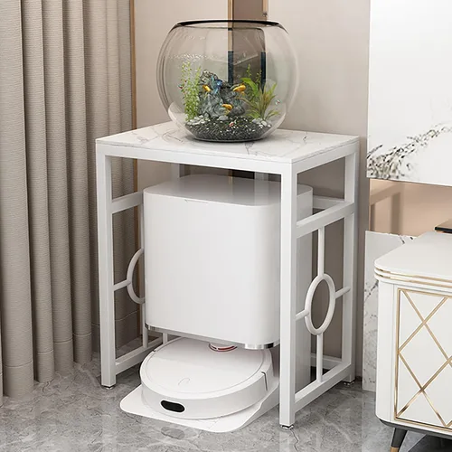 Miniatura 7 de Gabinete de soporte para aspiradora robot, estante de almacenamiento para robot de barrido, estante para aspiradora de robot, mesas auxiliares
