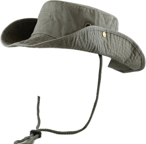 Miniatura 5 de The Hat Depot - Sombrero de safari, de algodón lavado a la piedra, de ala ancha, plegable, doble cara y sombrero de pesca 2. Algodón - Oliva