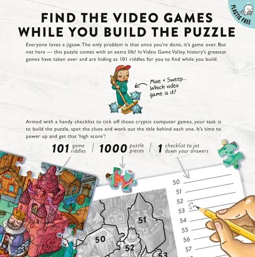 Miniatura 7 de Big Potato Video Game Valley: rompecabezas para adultos (1000 piezas) lleno de 101 acertijos para resolver (PUZVID01US)