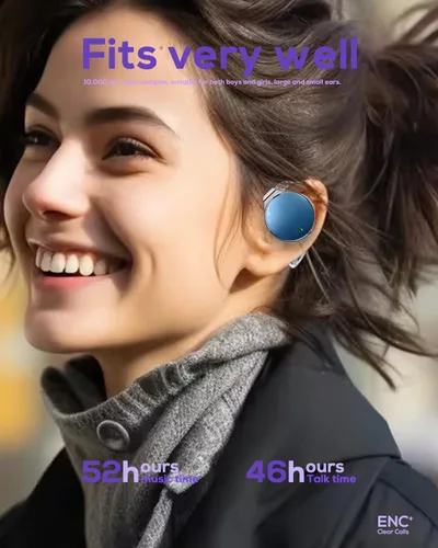 Miniatura 3 de Micool Auriculares con clip Bluetooth V5.3, auriculares inalámbricos con ganchos para los oídos, auriculares abiertos para la oreja, auriculares