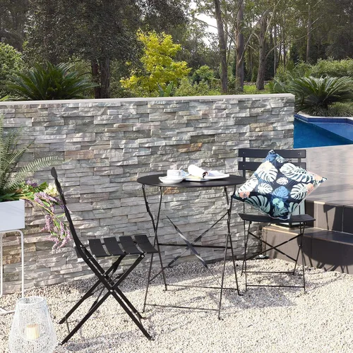 Miniatura 2 de Grand patio - Juego de muebles de patio con marco premium, estilo bistró, plegables, juego de mesa y sillas plegables para exteriores de 3 piezas
