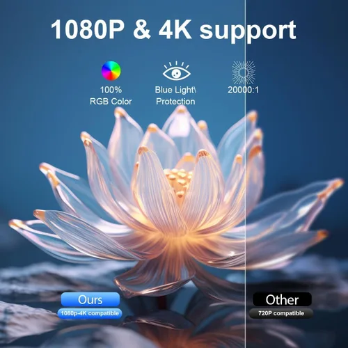 Miniatura 4 de Proyector inteligente, miniproyector inteligente 4K con WiFi y Bluetooth, compatible con Android 13, soporte 1080P, corrección de trapezoide