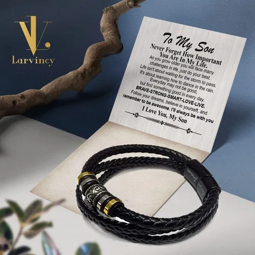 Miniatura 2 de To My Son Pulsera de mamá - Regalo del día del padre para mi hijo de mamá pulsera para adolescentes pulsera de regalo de papá pulsera para hombres