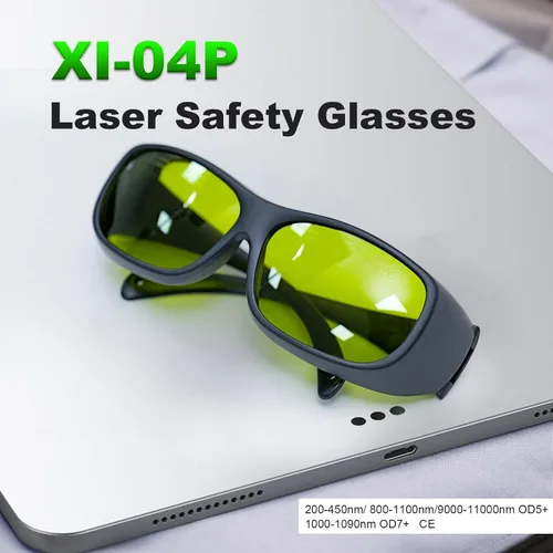 Miniatura 2 de Gafas de seguridad láser XI-04P Gafas de seguridad láser 200-450nm/800-1100nm/1000-1090nm Profesional OD7+YAG Gafas protectoras láser industriales