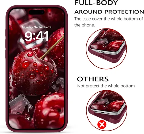 Miniatura 381 de GUAGUA Funda compatible con iPhone 17 Pro Max de 6.9 pulgadas, silicona líquida, goma de gel suave, delgada, forro de microfibra delgada