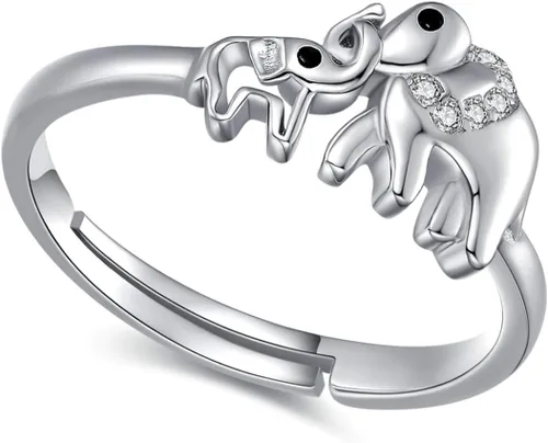 TANGPOET Sterling Silver Animal Ring for Women Adjustable Rings Dainty Jewelry Christmas Gifts for Girls Mom Daughter
