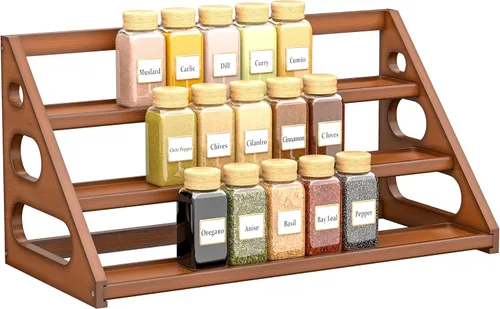 Miniatura 9 de Estante de especias - Organizador de especias de bambú para gabinete/encimera Naturaleza