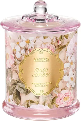 Miniatura 24 de M&SENSE Velas de rosas aromáticas para el hogar, velas de soja orgánicas, no tóxicas, sin hollín, vela en tarro grande de 12.7 onzas, 75 horas