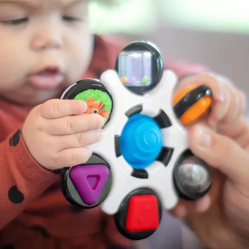 Miniatura 5 de Baby Einstein Curiosity - Juguete sensorial para ansiedad y sonajero Pop It, sin BPA, para bebés de 3 meses en adelante, multicolor Embrague