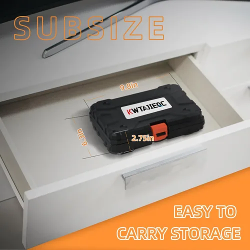 Miniatura 5 de Kit de herramientas manuales para el hogar y caja de herramientas portátil que incluye llave, cuchillo utilitario, destornillador. Juego