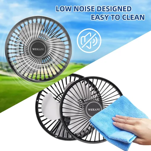 Miniatura 6 de Ventiladores de carrito de golf para accesorios de carrito de golf, ajustes de 3 velocidades para modelos EZGO Club Car Yamaha con abrazadera