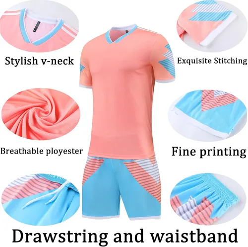 Miniatura 5 de Camiseta de fútbol personalizada para hombres y mujeres, uniformes de fútbol personalizados para niños/adultos con nombre y logotipo del