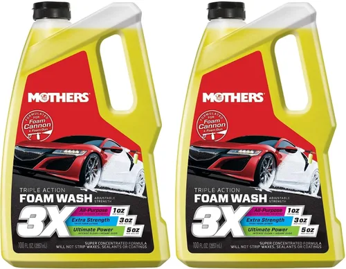 Miniatura 10 de Mothers Triple Action Foam Wash, 16 oz. - pH equilibrado, ecológico, súper sudsy, cañón de espuma, limpieza segura sin pelar cera, sellador