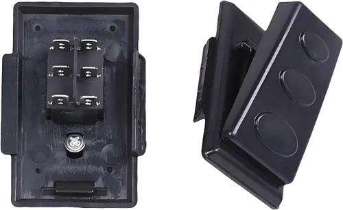 Miniatura 20 de 3 piezas Interruptor de engranajes de 31x25mm de 6 pines 6V/12V Interruptor de palanca de avance, parada, marcha atrás para juguetes eléctricos
