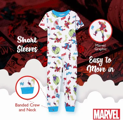 Miniatura 5 de Marvel Boys' 6-piece Snug-fit Cotton Pajama Set, Soft & Cute for Kids, Comfortable Nightwear