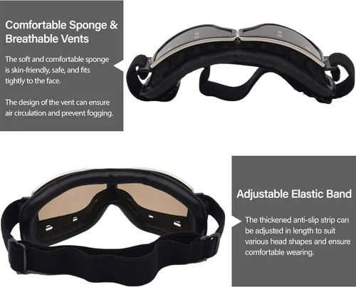 Miniatura 5 de Peicees Gafas Vintage para Motocicleta Gafas de Aviador Gafas de Casco de Piloto Gafas de Equitación Motocross Bicicleta de Montaña Scooter ATV