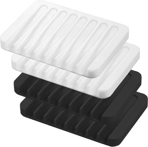 Miniatura 10 de Jaboneras autodrenantes, 3 piezas de silicona para jabón, escurridor de cascada para baño, prolonga la vida del jabón, mantiene las barras de jabón