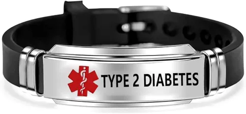 MZC Jewelry Pulsera de silicona con etiqueta de identificación de alerta médica, pulsera deportiva ajustable de emergencia de primeros auxilios,