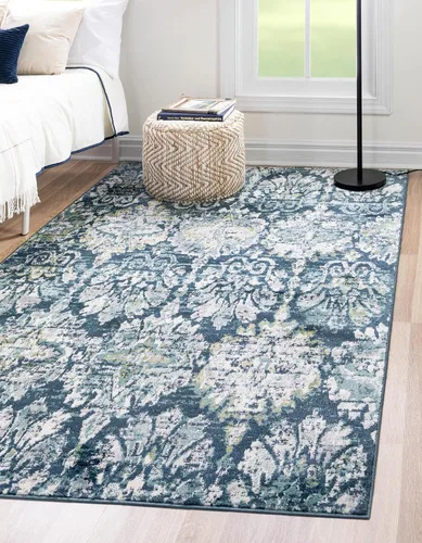 Miniatura 17 de Unique Loom Sumter Collection - Alfombra de área Brewton (2 pies x 6 pies, azul marino/azul)