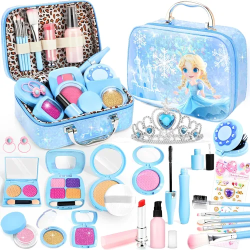 INNOCHEER Maquillaje de Simulación para Niños Pequeños, Juego de Maquillaje de Juguete para Niños de 3 a 5 años, Kit de Maquillaje de Simulación