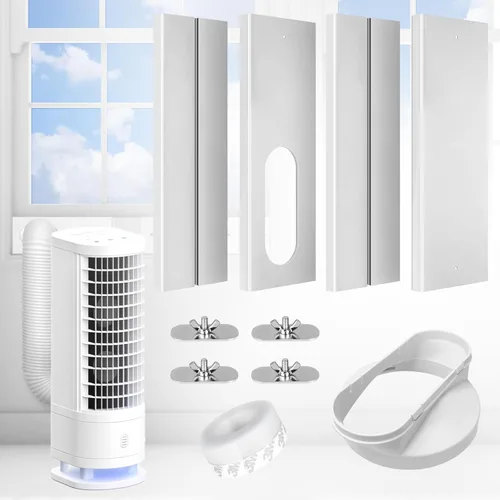 Miniatura 9 de Kit de ventana de aire acondicionado portátil mejorado con manguera de escape de 5.9 pulgadas, kit de ventilación de ventana de aire acondicionado