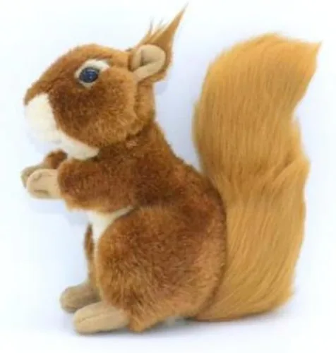 Miniatura 2 de JIANEEXSQ Animal de peluche realista de ardilla, modelo de ardilla realista, colección de regalo de felpa única para cumpleaños de niños (sentado)