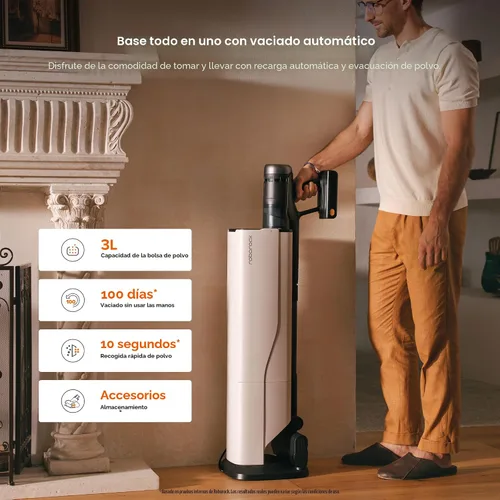 Miniatura 2 de Roborock H60 Hub Ultra Aspiradora Inalámbrica con Estación de Vaciado Automático, Aspiradora de Mano con Succión Mejorada de 210AW para el Hogar