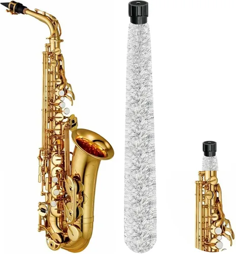 Miniatura 11 de Kit de Limpieza de Saxofón, para Saxofón Alto, Tenor, Soprano y Otros Instrumentos de Viento y Madera, Incluye 1 * Paño de Limpieza y 1 * Cepillo