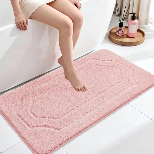 Miniatura 14 de BEQHAUSE Alfombra de Baño-Antideslizante-Tapete de Baño-Suave y Absorbente-Tapete de Ducha-Tapetes de Baño de Poliéster para Baño Lavables a Máquina